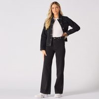 Black High Waist Wide Leg Jeans Women's Denim Pants | Etsy (US)