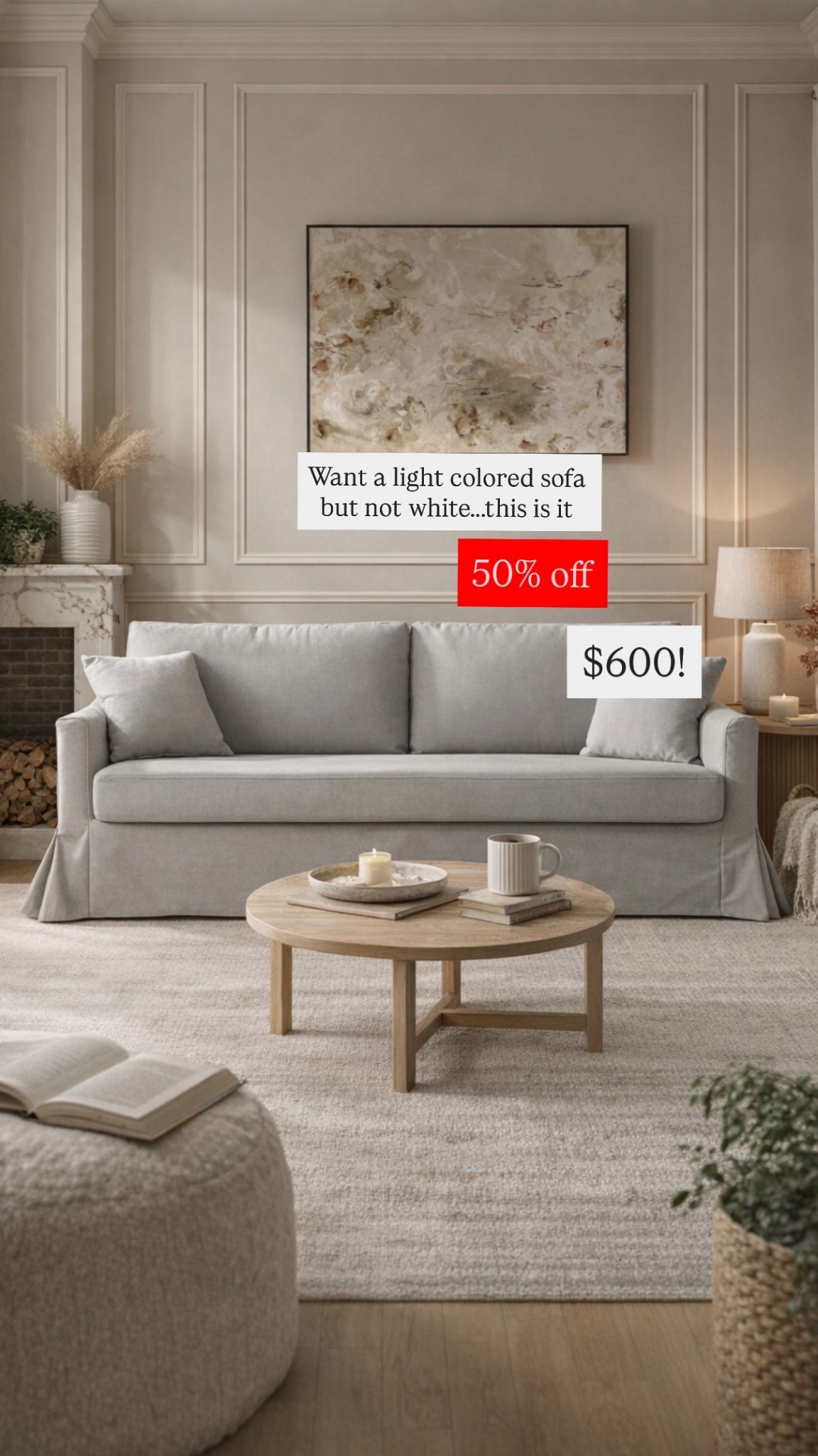 Love this sofa! I can’t believe it’s only $600 with great reviews. Perfect  if you want a light colored sofa but don’t want a white sofa. 

Family room decor. Living room decor. Gray sofa, modern farmhouse living room. 

#LTKHome #LTKSaleAlert