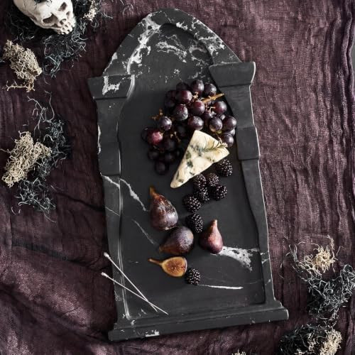 Reallnaive Coffin Marble Charcuterie Board Black Tombstone Marble Serving Board Halloween Charcut... | Amazon (US)