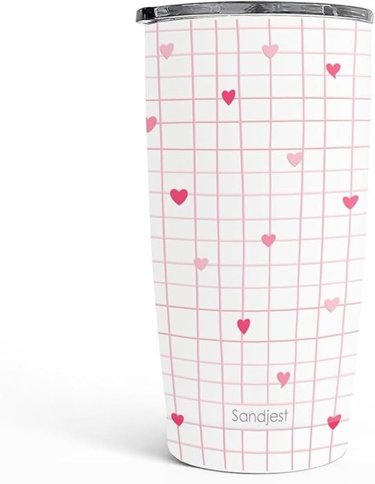 SANDJEST Heart Tumbler 20oz, Stainless Steel Travel Cup with Lid, Insulated Coffee Mug, Heart Gif... | Amazon (US)