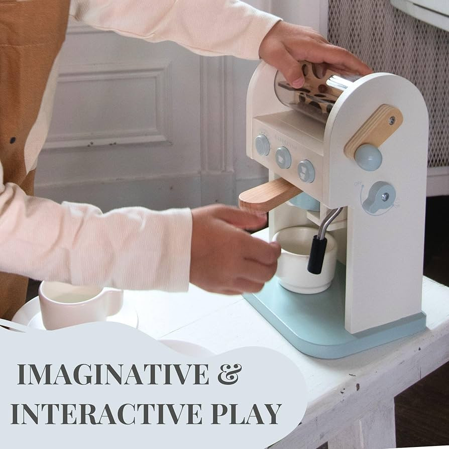 Toy Coffee Maker for Kids - Wooden Coffee Maker Toy for Imaginative Play - Kids Coffee Maker Play... | Amazon (US)