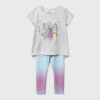 Toddler Girls' 2pk Disney Princess Leggings Set - Gray | Target