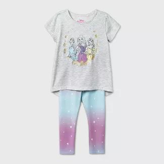 Toddler Girls' 2pk Disney Princess Leggings Set - Gray | Target