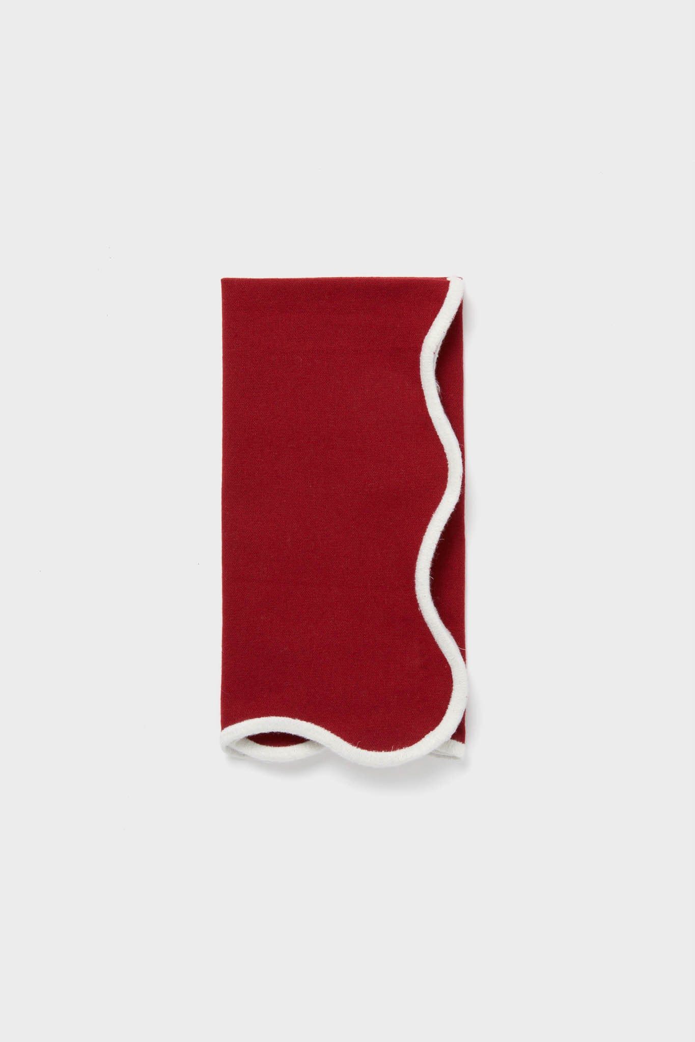 Cranberry and White Scalloped Napkins Set of 4 | Tuckernuck (US)