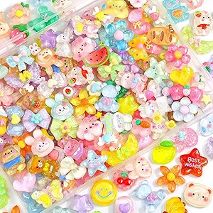60PCS Slime Charms Cute Jelly Flatback Resin Charms For Slime, Random Kawaii Decoden Charm for Em... | Amazon (US)