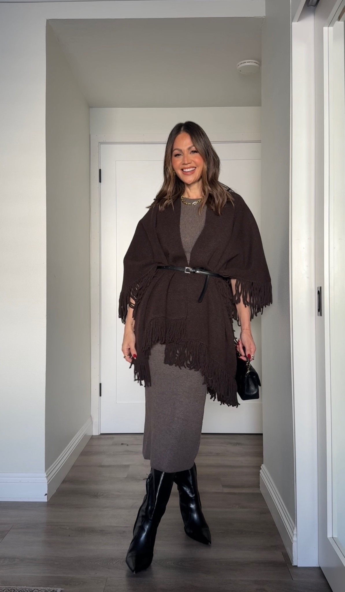 Belt a fringe knit cape and it ties in the outfit perfectly👌🤎 Belted dress small/ fringe knit cape mediumm

#LTKGiftGuide #LTKHoliday #LTKSeasonal