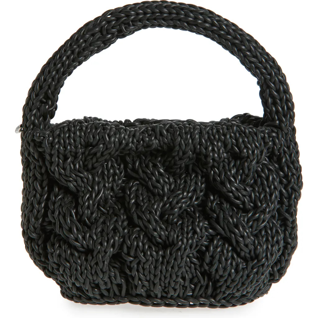 JW Anderson Small Cable Knit Top Handle Bag in 999 Black at Nordstrom Rack | Nordstrom Rack