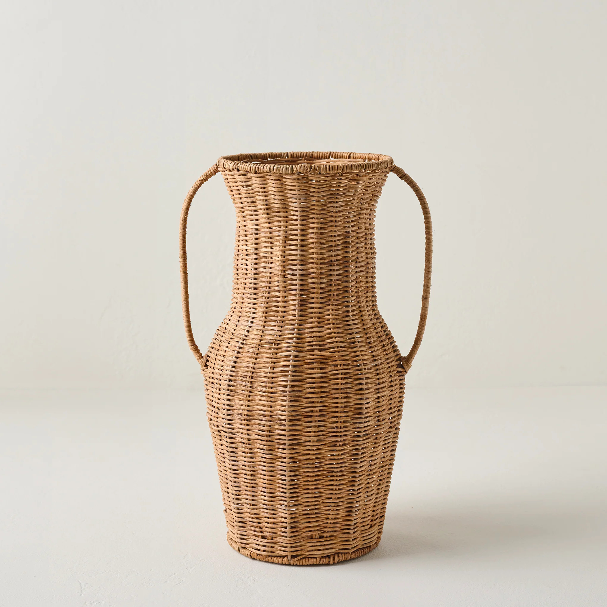 Tall Rattan Vase with Handles | Magnolia