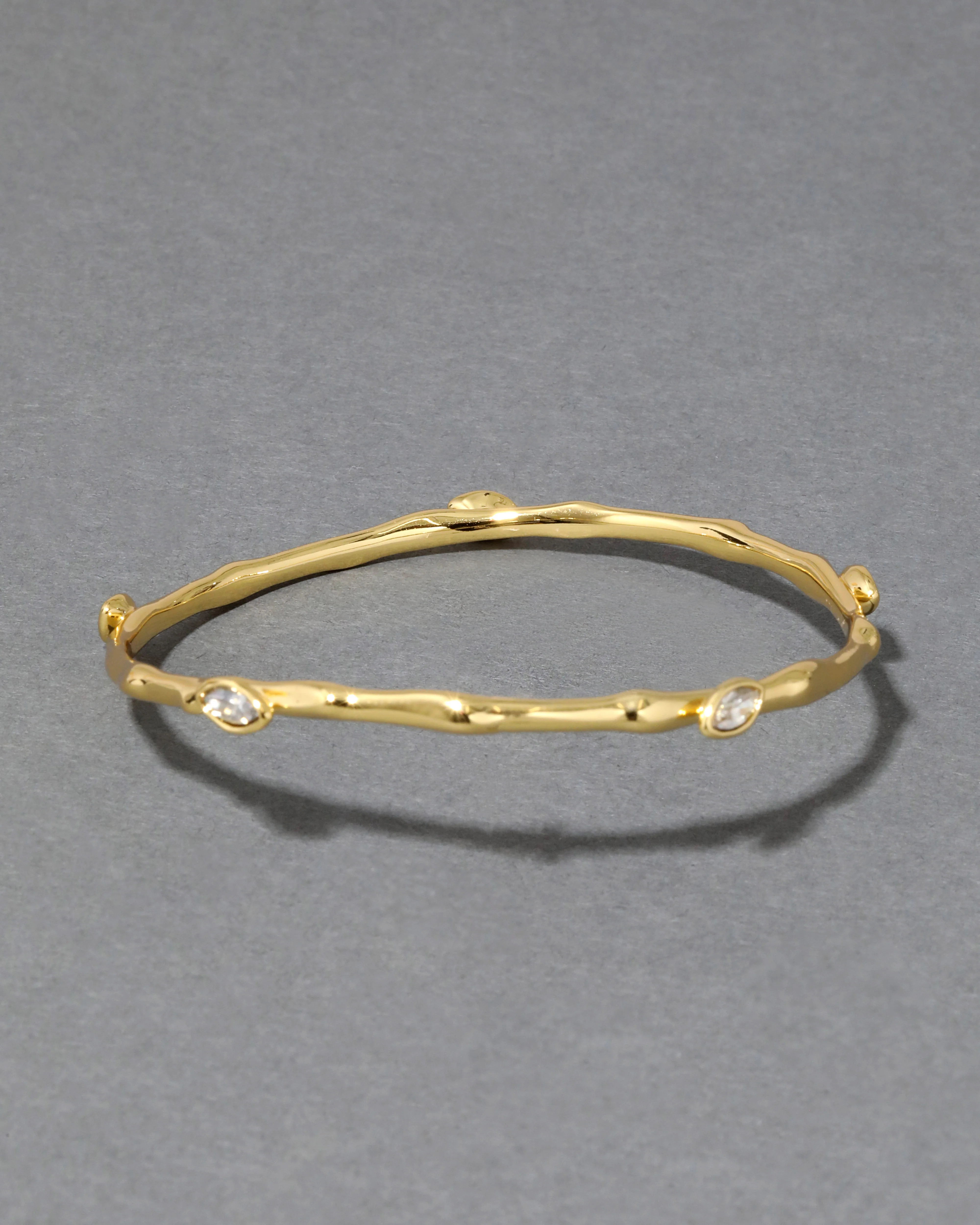 Navette Crystal Bangle Bracelet - Gold | ALEXIS BITTAR | Alexis Bittar