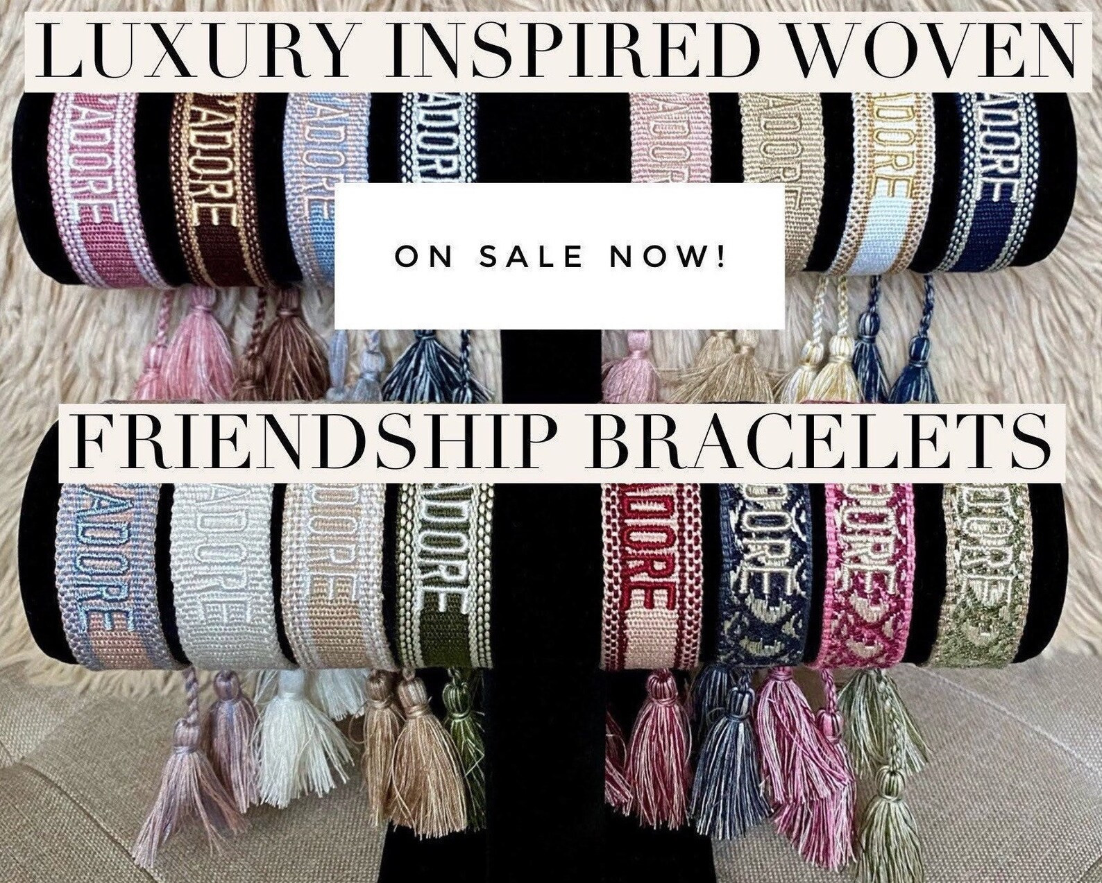 Embroidered Lux Woven Friendship Bracelets Tassel Bracelets | Etsy | Etsy (US)