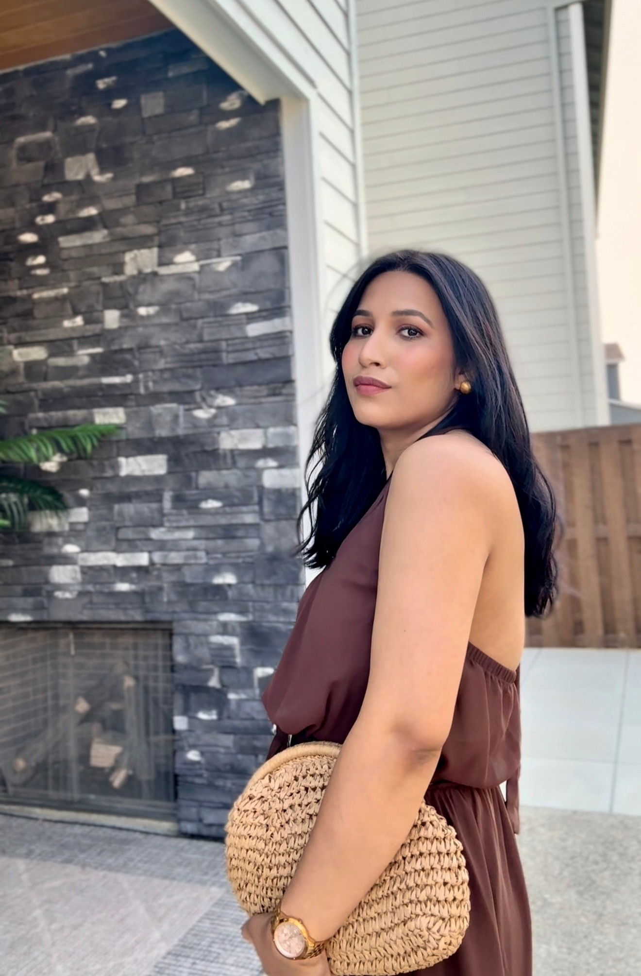 Halter jumpsuit in chocolate brown 

#LTKTravel #LTKFindsUnder50 #LTKStyleTip