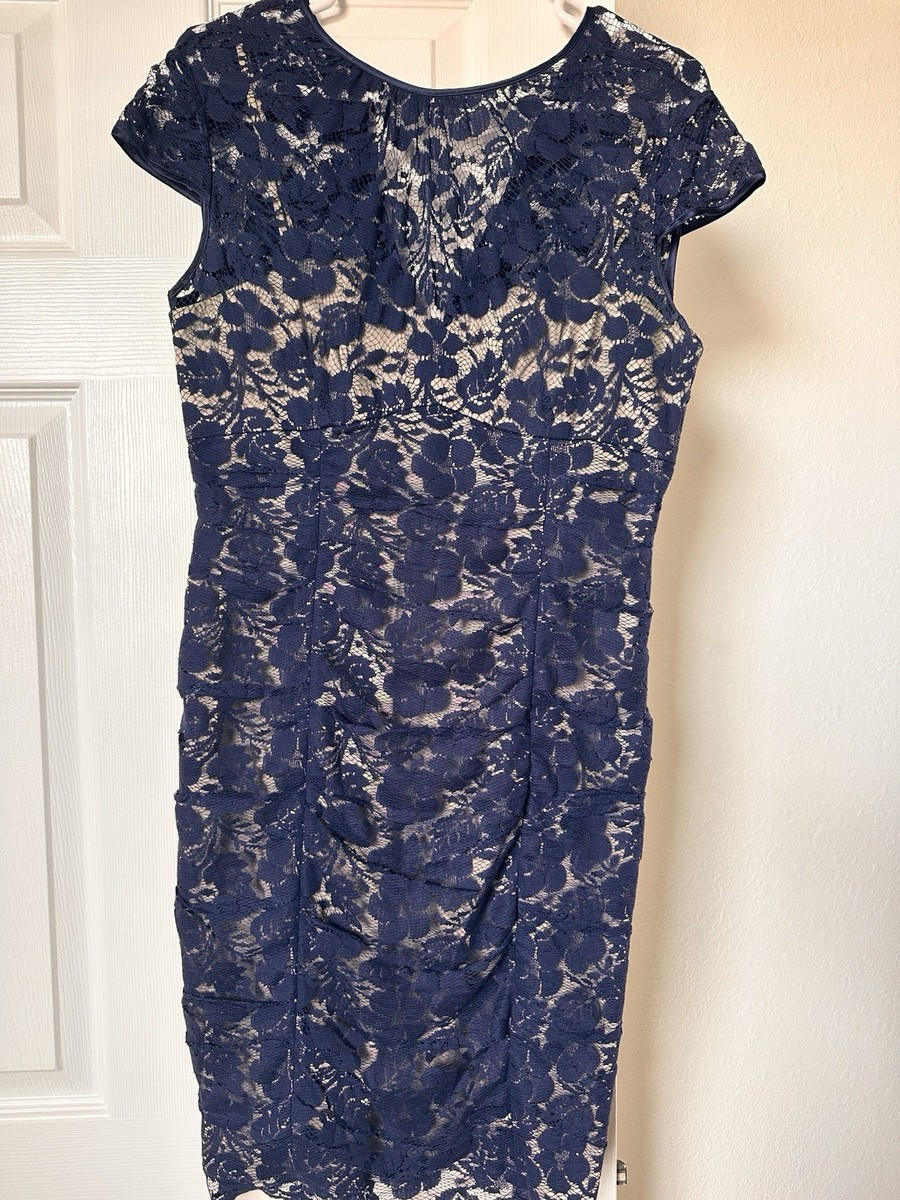 Blue Women Evening Dress Lace Size 10 Slevless | eBay US