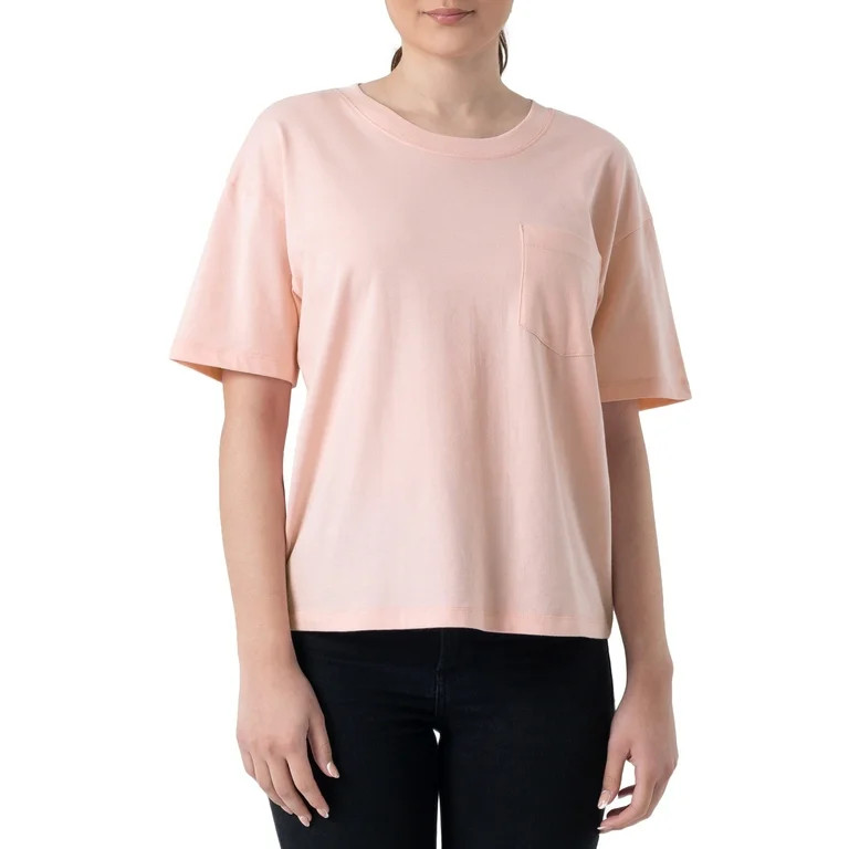 Time and Tru Womens Pima Cotton Boyfriend T-shirt | Walmart (US)