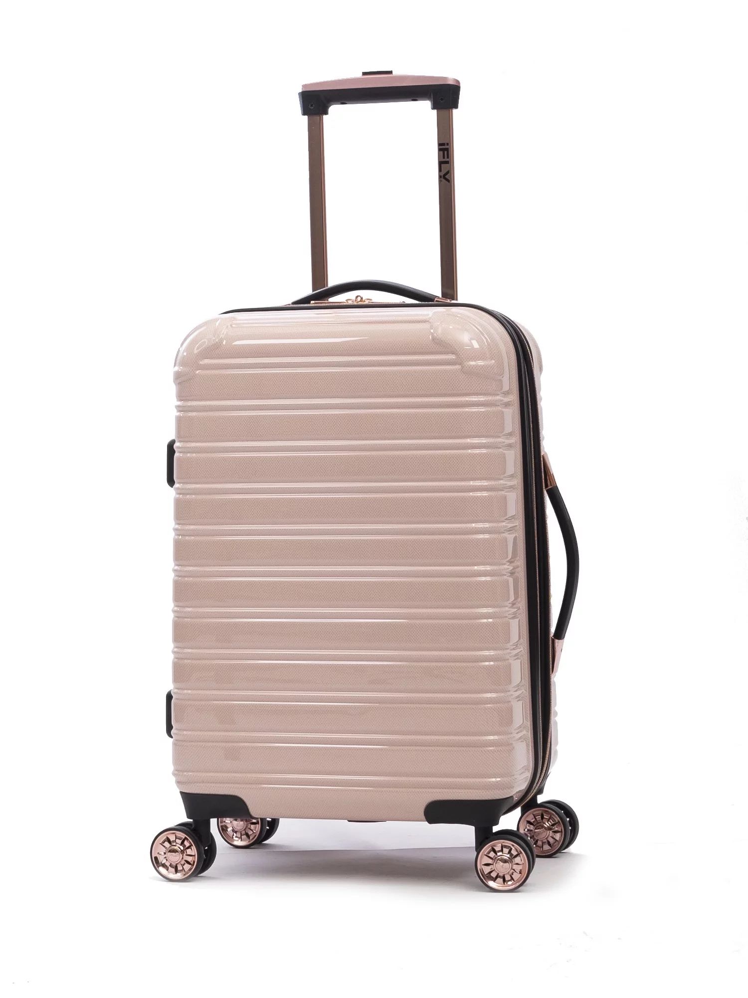 iFLY Hardside Luggage Fibertech 20 Inch Carry-on, Blush/Rose Gold | Walmart (US)