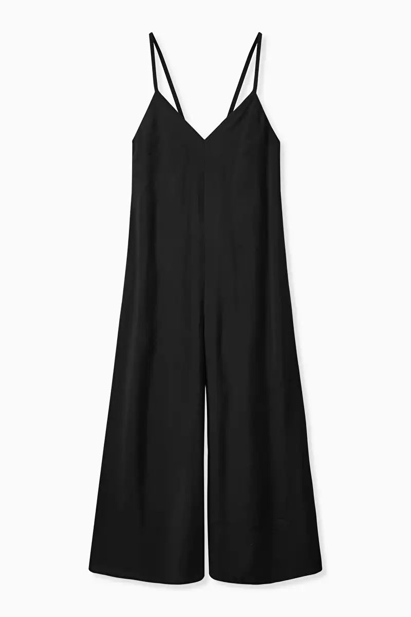 V-NECK WIDE-LEG JUMPSUIT - BLACK - COS | COS UK