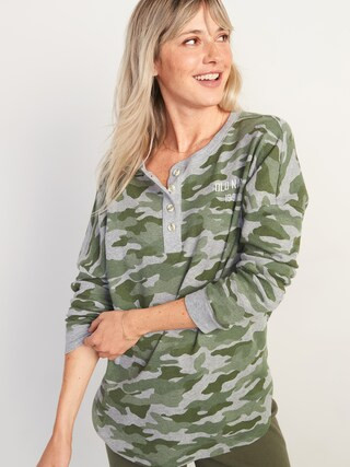 Thermal-Knit Long-Sleeve Henley Tee for Women | Old Navy (US)