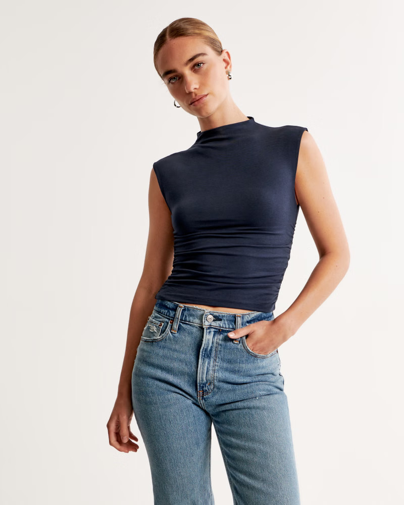 Women's Ruched Shell Top | Women's Tops | Abercrombie.com | Abercrombie & Fitch (US)