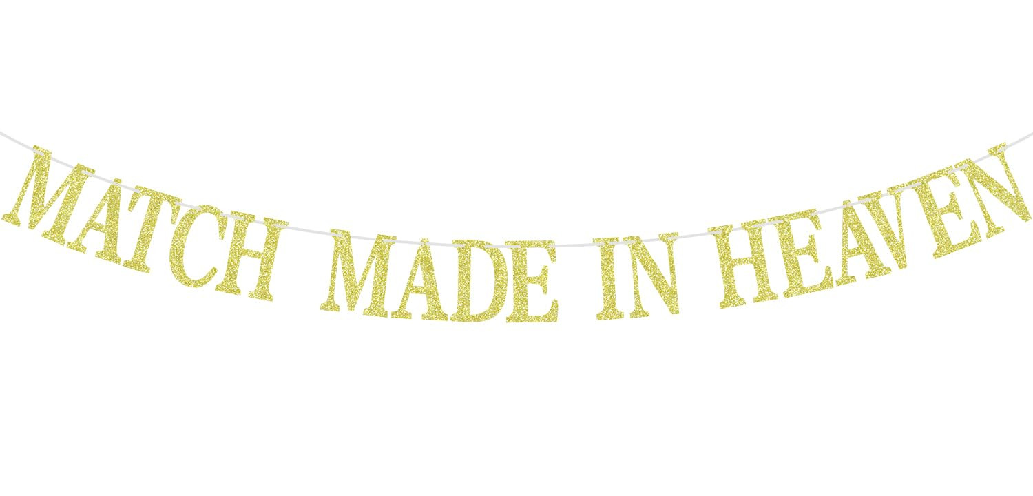 Match Made in Heaven Banner, Future Mr & Mrs, Bride to Be, Wedding/Bridal Shower/Engagement/Anniv... | Amazon (US)
