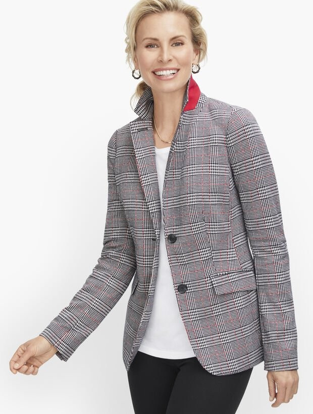 Aberdeen Knit Blazer - Glen Plaid Jacquard | Talbots