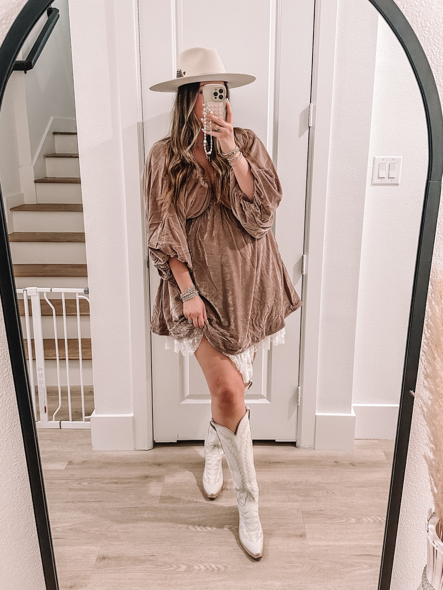 Free people sale - holiday outfit, velvet dress is so cute!! Layered with lace slip dress. Tts L in both 

#LTKsalealert #LTKHoliday #LTKmidsize