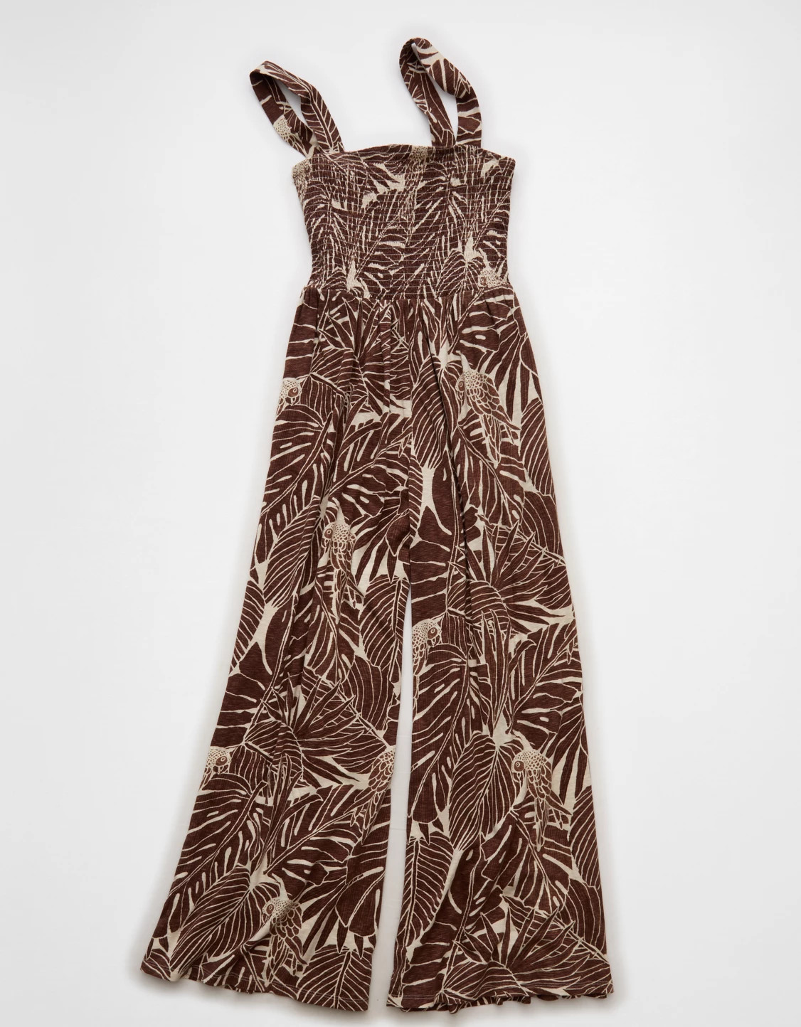 AE Sunchaser Knit Smocked Jumpsuit | American Eagle Outfitters (US & CA)