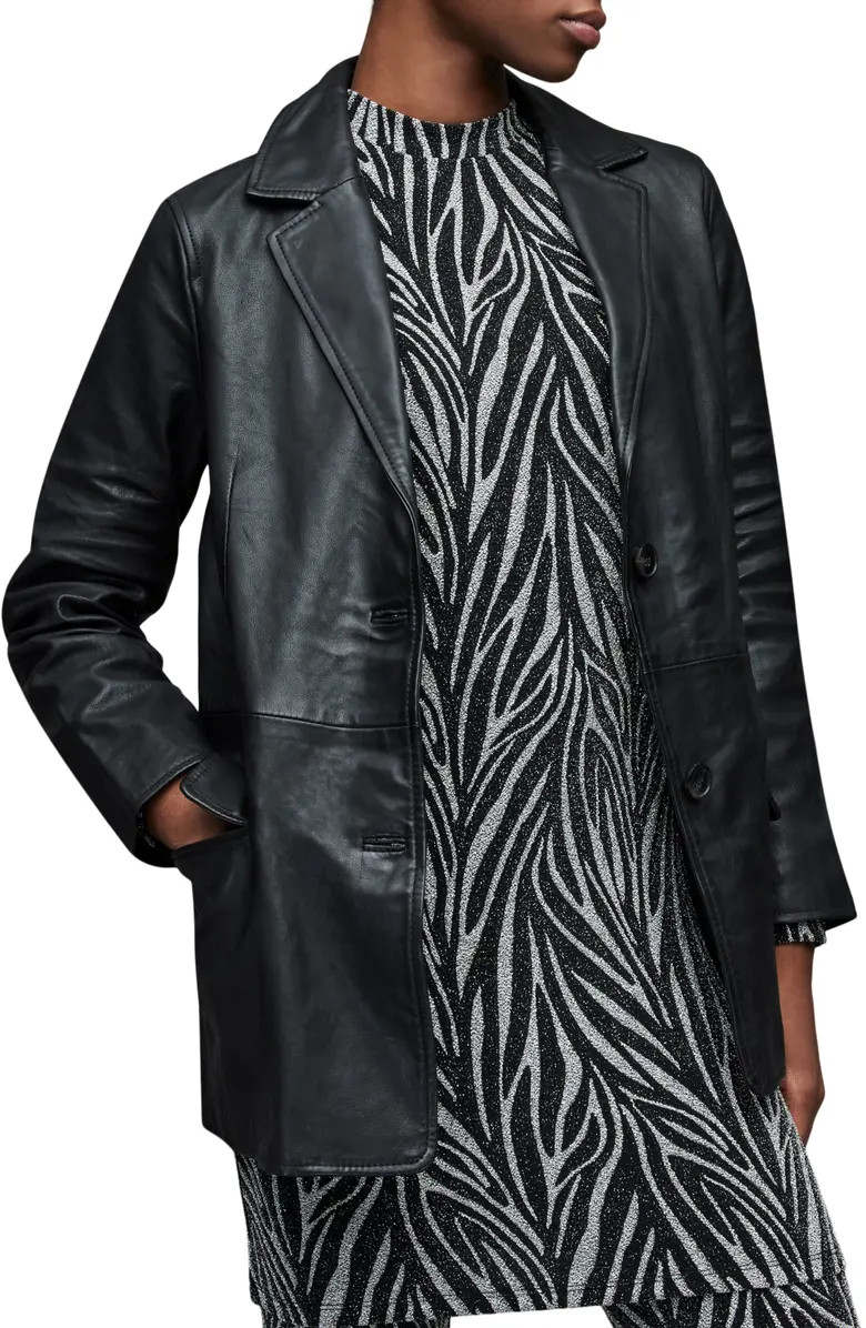 AllSaints Corinna Leather Blazer | Nordstrom | Nordstrom