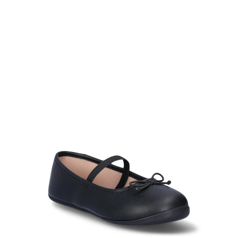 Wonder Nation Girl's Bow Ballet Flat Dress Shoes | Walmart (US)