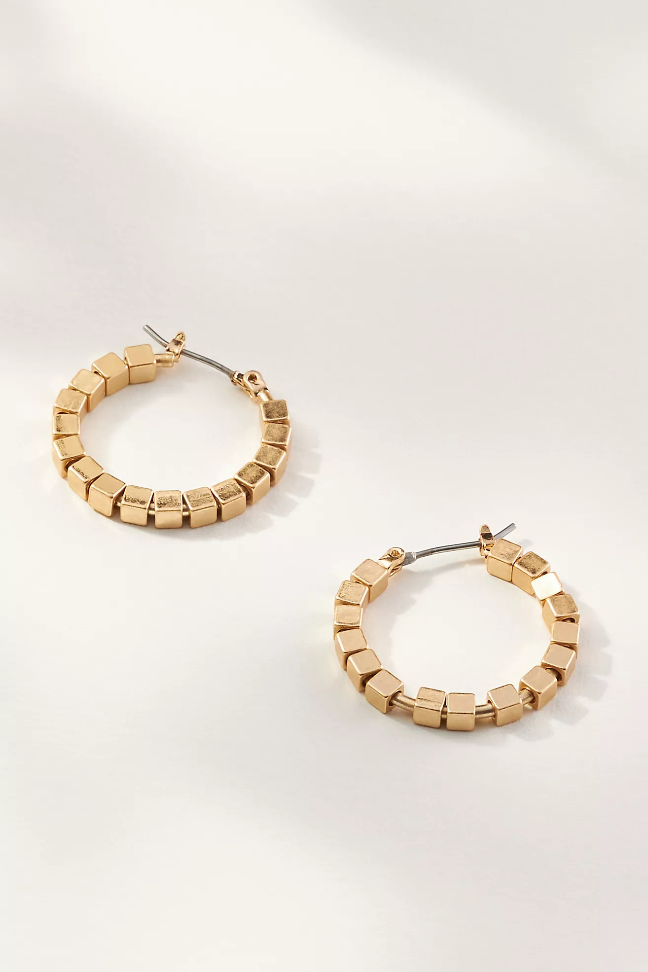 Square Bead Small Hoop Earrings | Anthropologie (US)