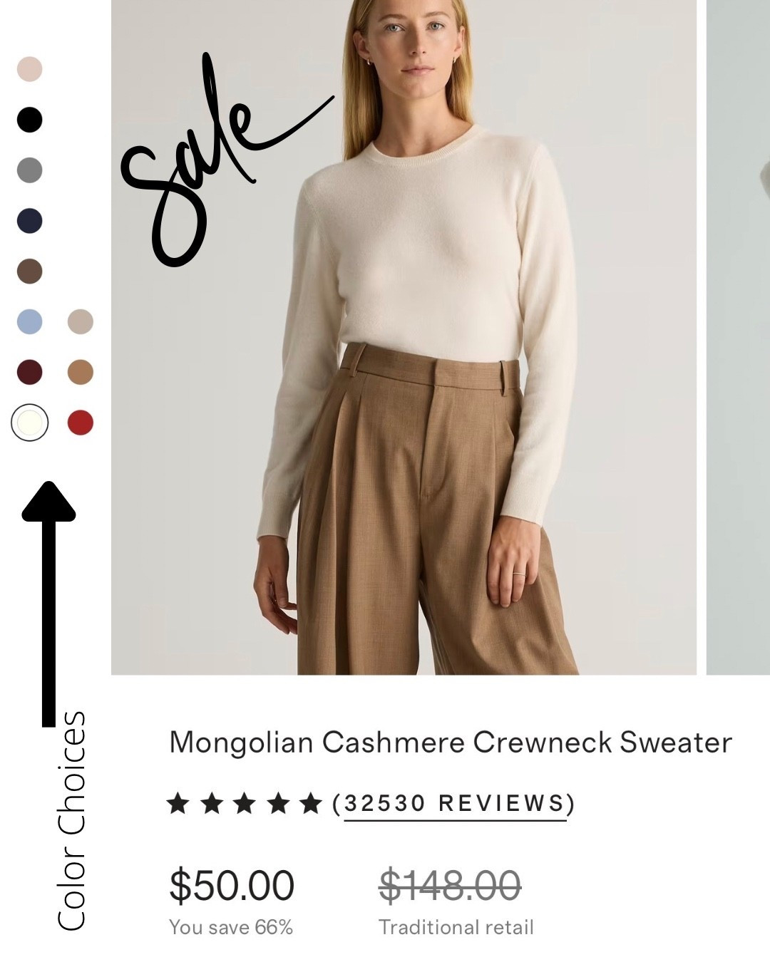 ‼️SALE at QUINCE ‼️ Look at all the color options!! Cashmere for $50‼️

#LTKootd #LTKWorkwear #LTKSaleAlert