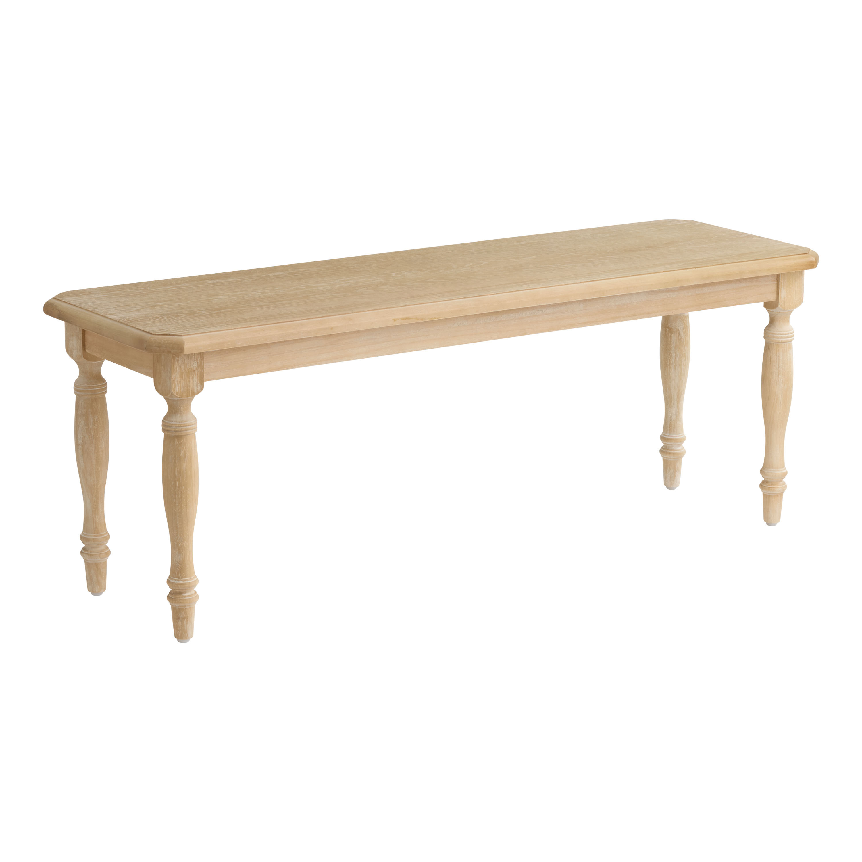 Abbott Brushed Oak Wood Farmhouse Dining Bench | World Market