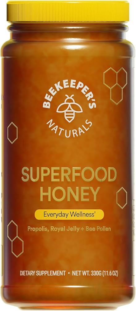 Superfood Honey by Beekeeper's Naturals - Bee Pollen, Royal Jelly, Propolis, Honey - Natural Ener... | Amazon (US)