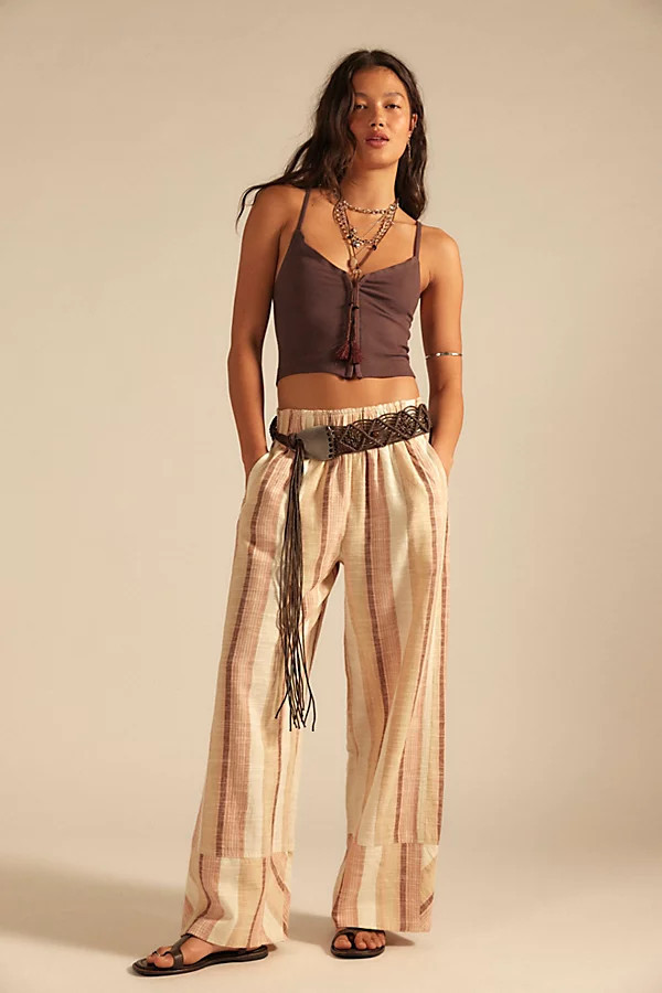 Day's End Linen Striped Pull-On Pants | Free People (Global - UK&FR Excluded)