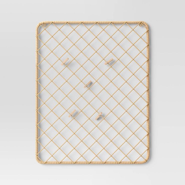 16"x20" Metal and Rattan/Wicker Wall Organizer (Includes 5 Clips) - Threshold™ | Target