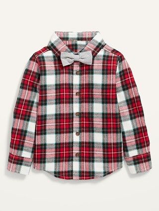Plaid Button-Front Shirt and Bow-Tie Set for Toddler Boys | Old Navy (US)