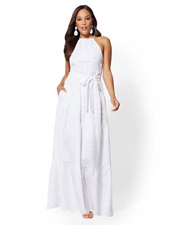 White Halter Maxi Dress | New York & Company