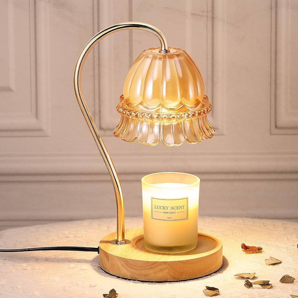 Lewondr Candle Warmer Lamp, Electric Candle Warmer with 2 Bulbs, Dimmable Candle Melting Lamp for... | Amazon (US)