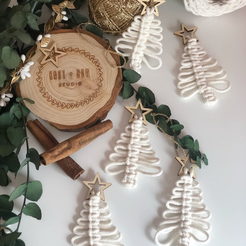 Macrame Christmas Tree/ Garland Decoration Pack of 5 | Etsy | Etsy (UK)