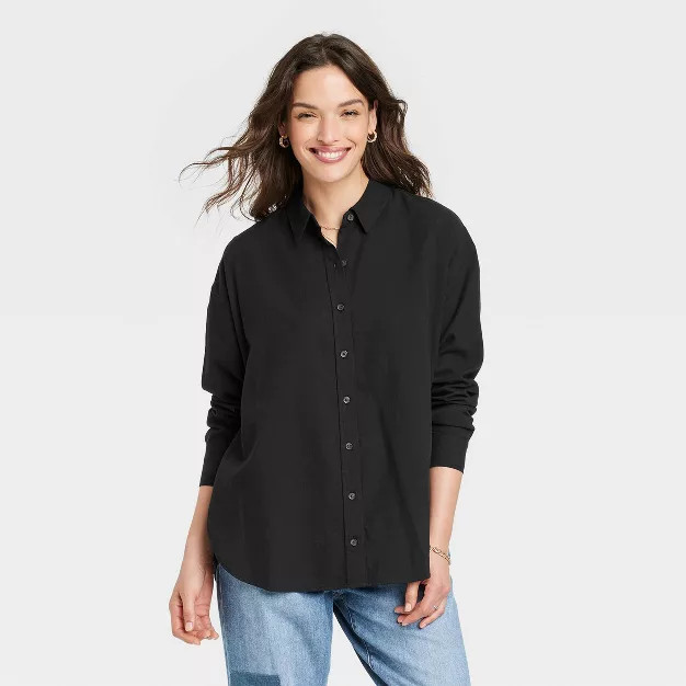 Women's Long Sleeve Oversized Button-Down Shirt - Universal Thread™ | Target