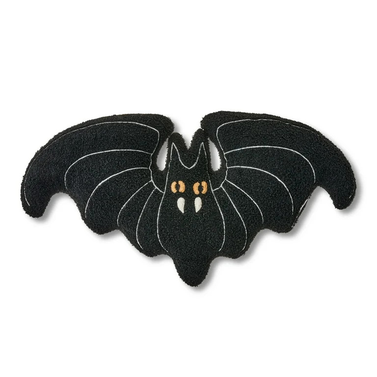 Bat Decorative Pillow, Black, 22" x 11", Halloween by Way To Celebrate - Walmart.com | Walmart (US)