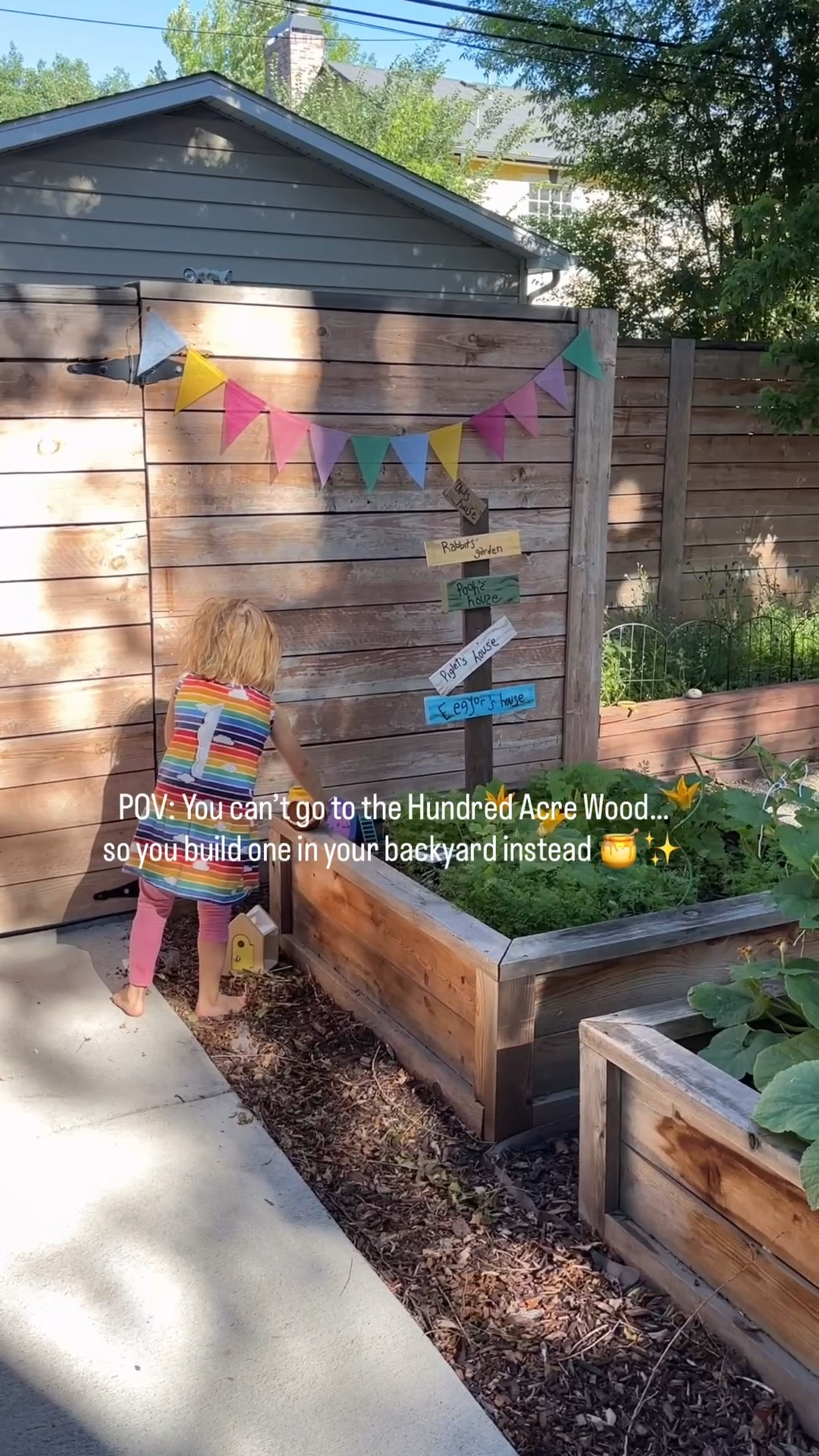POV: You can’t go to the Hundred Acre Wood… so you build one in your backyard instead 🍯✨

One little sign at a time, we’re turning our garden into our own storybook corner inspired by the magic of Winnie the Pooh. Childhood feels so short, so I’m saying yes to the whimsical ideas, the themed gardens, and making ordinary afternoons feel a little more magical.

Follow along as we create our very own Hundred Acre Wood right here at home. 🌳🐝🍯

#HundredAcreWood #WinnieThePooh #DisneyMom #GardenDIY #BackyardMagic #StorybookGarden #DisneyDIY #MomContent #OutdoorPlay #MagicalChildhood

#LTKdayinmylife #LTKmomlife #LTKHome