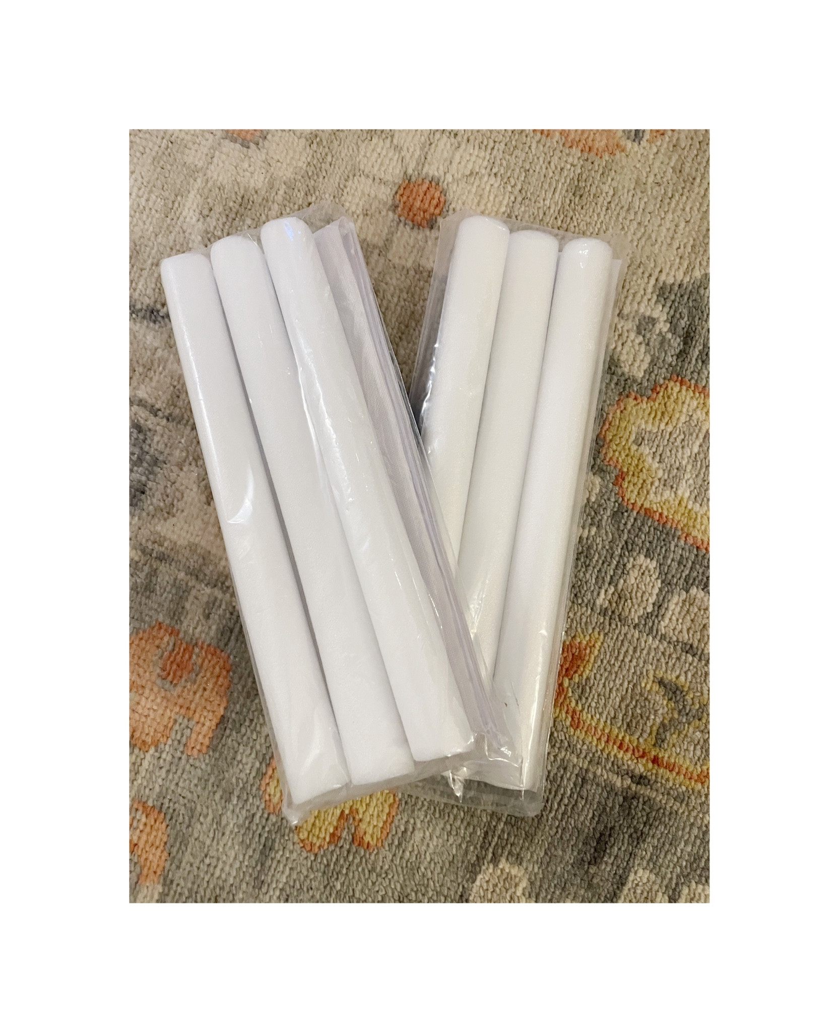 These $8 draft excluders are quickly becoming a favorite. I now have them on every door in my basement to deal with drafty doors. They peel and stick onto the door so you don’t have to move a draft excluder sand bag back and forth. I also used a box cutter to trim one easily. Are they gorgeous? No.  They’re for my basement doors so I don’t mind. I don’t think I’d use on my front door for example  

#LTKhome #LTKFind #LTKunder50