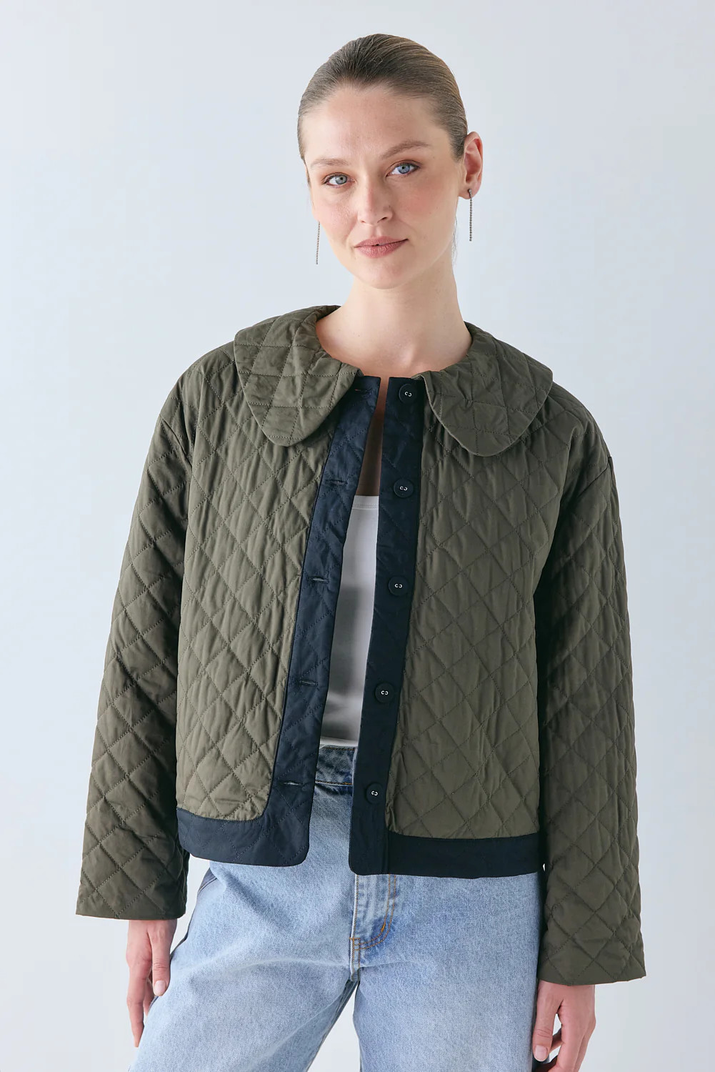 Yvette Jacket Khaki | VRG Grl