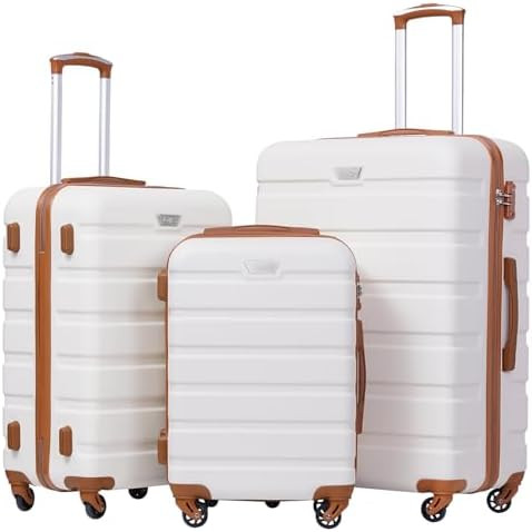 Coolife Luggage 3 Piece Set, Lightweight Durable Hardshell Suitcase set with 360° Spinner Wheels... | Amazon (US)