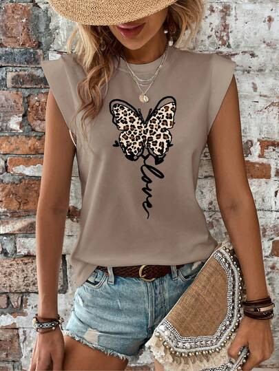 Leoperd butterfly top | SHEIN