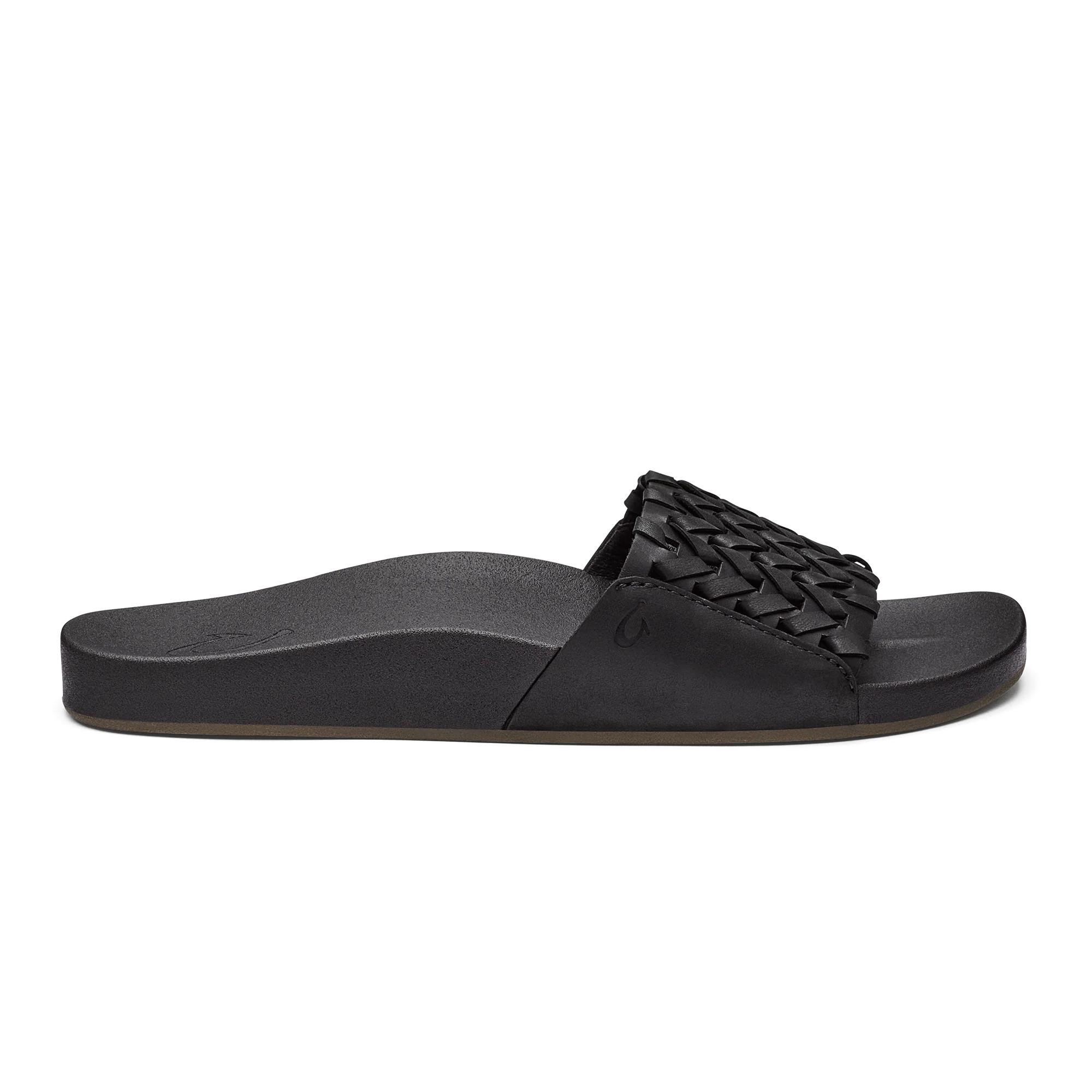 Kāmola Women’s Leather Slide Sandals - Black | OluKai | OluKai