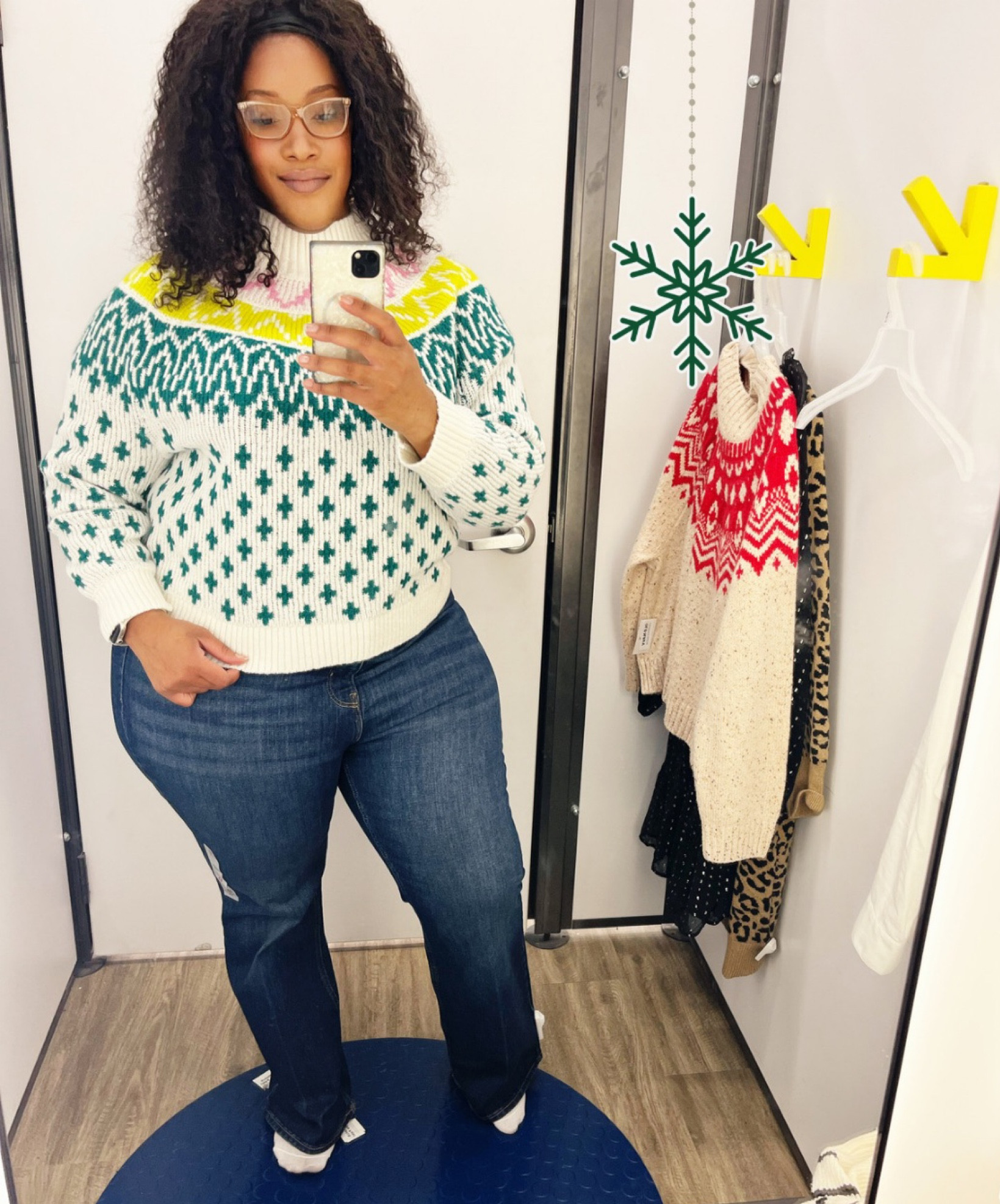 I loved the beautiful colors in the sweater! Once again, size up on these jeans because they are snug in the hips! #plussizefashion #curvyfashion #sweater #sweaterweather 

#LTKfindsunder50 #LTKplussize #LTKHoliday