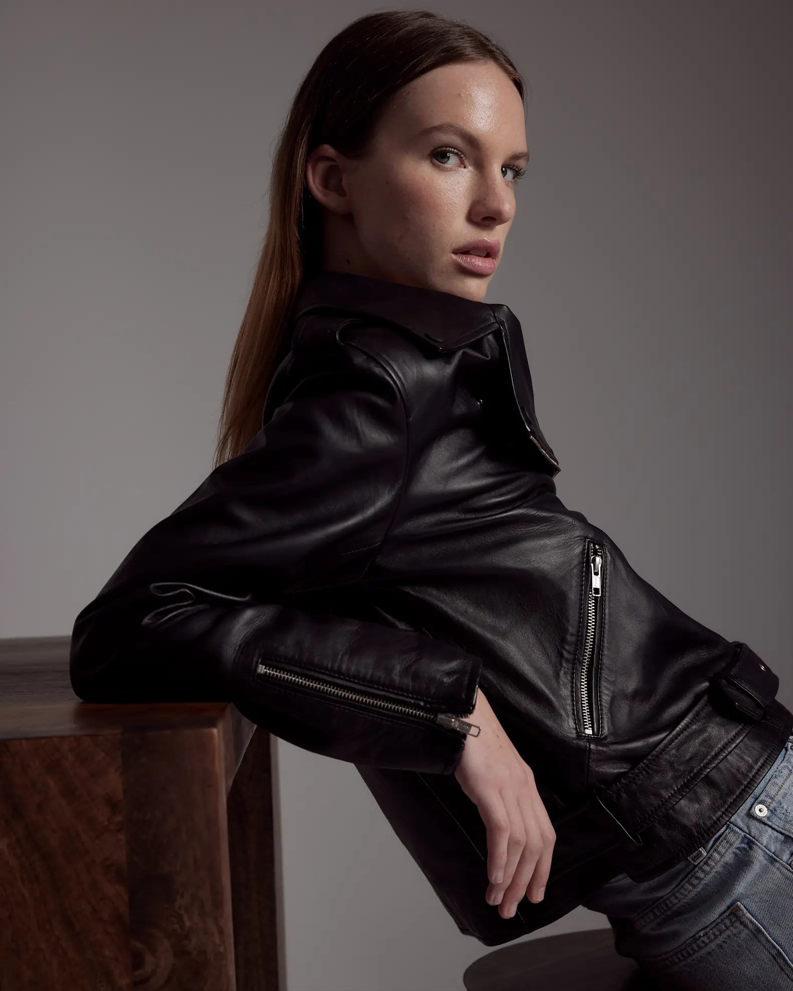 Women's 100% Leather Motorcycle Jacket in Black | Quince