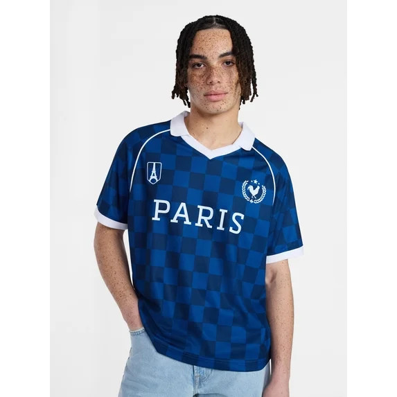 No Boundaries Soccer Jersey Mesh Tee with Short Sleeves, Men's XS-4XLT | Walmart (US)