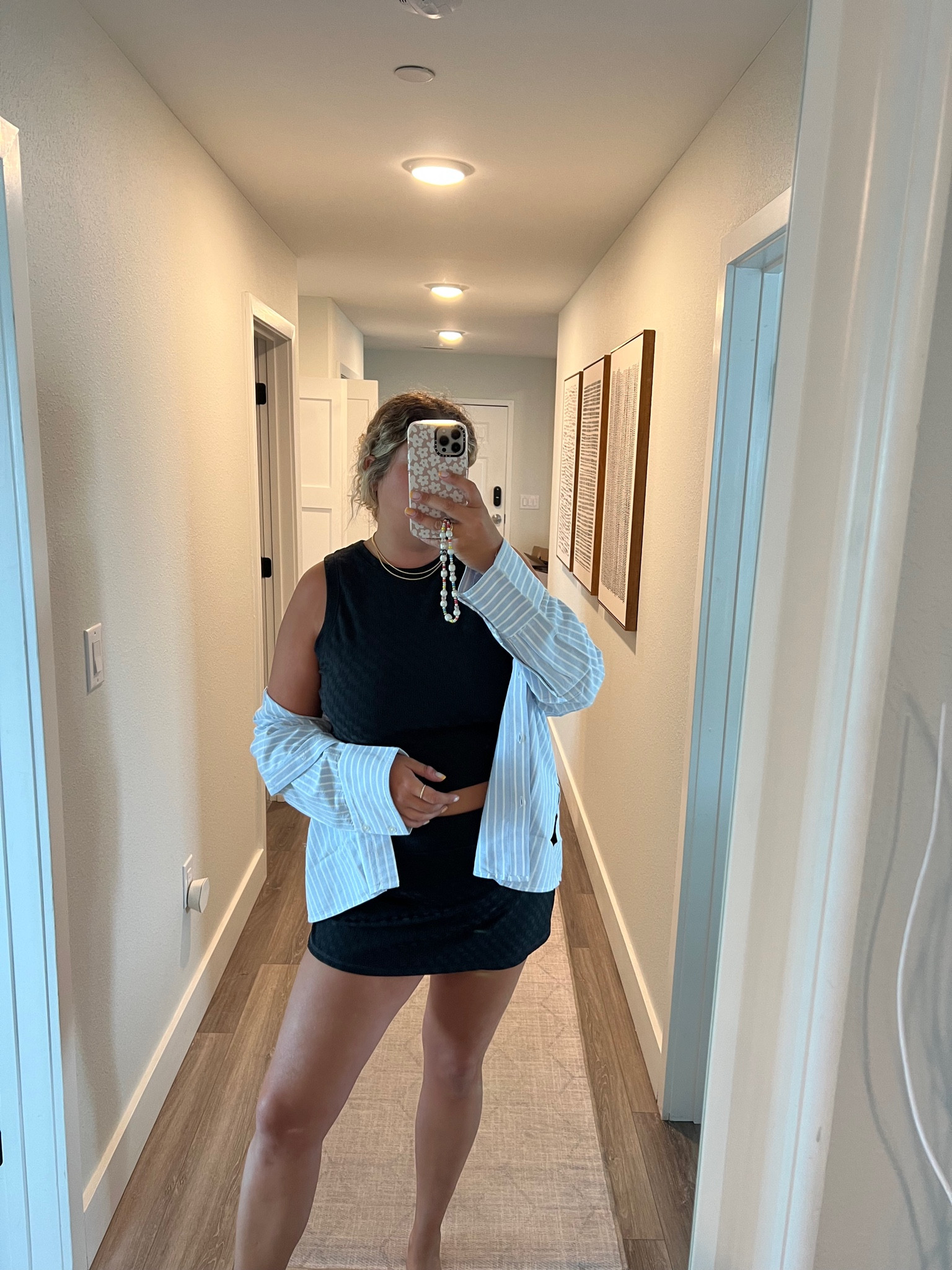 Great casual summer outfit! This textured tank and skirt can be worn alone, but I loved adding this oversized button up top to add some color! 

Everything m, including Tommy layered necklaces, are from Nordstrom! 

#LTKcurves #LTKxNSale #LTKstyletip