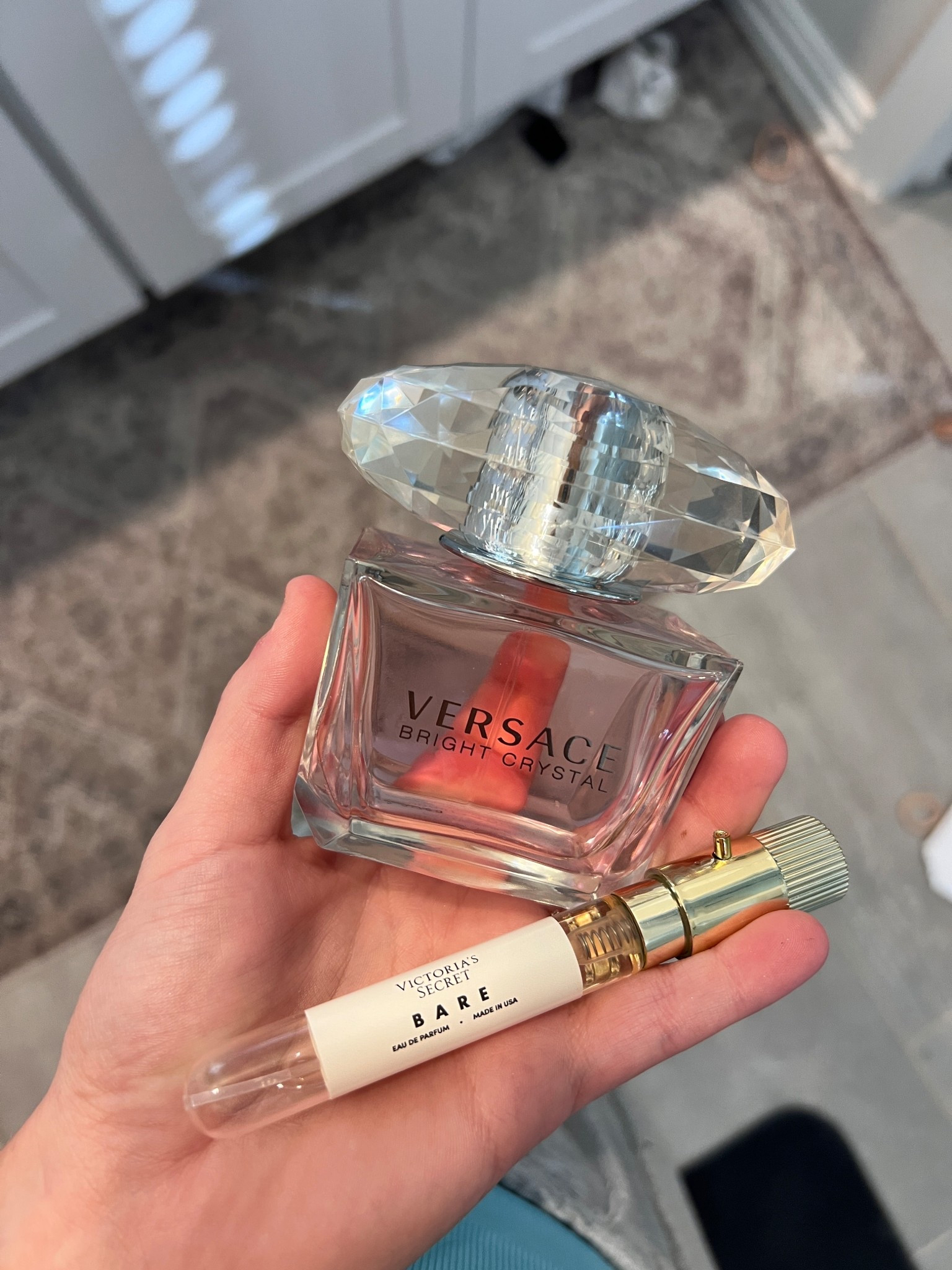 If you want to smell like heaven on earth with a side of yum… it’s this perfume layering combo 🤍

I’ve been pairing Versace Bright Crystal with Victoria’s Secret Bare and the result is the most feminine, clean, warm, everyday signature scent. Bright Crystal brings that fresh floral, fruity sparkle, while Bare adds a soft vanilla musk skin scent that makes everything smell cozy and addictive.

This combo smells like clean girl energy, fresh out of the shower, slightly sweet, soft, and expensive without being overpowering. It’s the perfect everyday perfume, date night scent, gym-to-errands fragrance, and “you just smell good” layering combo.

If you love long-lasting perfume, feminine fragrances, vanilla musk, floral perfumes, and signature scent layering, this pairing is elite. I get compliments every single time I wear these together.

Shop my go-to fragrance layering combo: fresh floral perfume + warm vanilla musk perfume = your new everyday scent obsession.

#LTKValentine #LTKselfcare